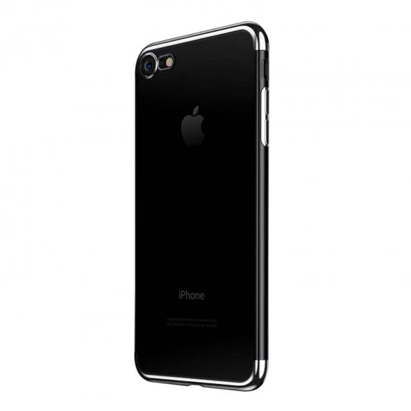 Apple iPhone SE 2020 Parlak Lazer Silikon Kılıf Gümüş