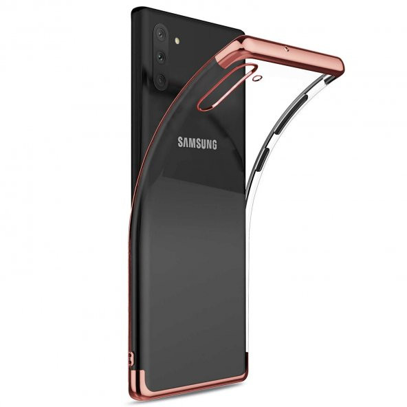 Samsung Galaxy Note 10 Parlak Lazer Silikon Kılıf Rose