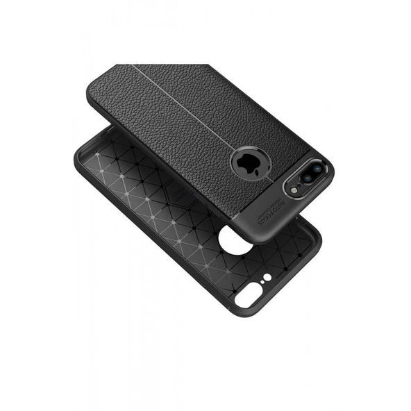 Apple iPhone 7 Deri Görünümlü Silikon Kırmızı - Resim 2