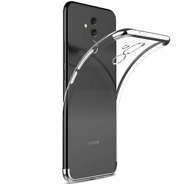 Huawei Mate 20 Lite Parlak Lazer Silikon Kılıf Gümüş