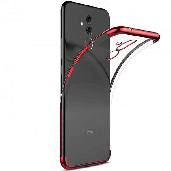Huawei Mate 20 Lite Parlak Lazer Silikon Kılıf Kırmızı
