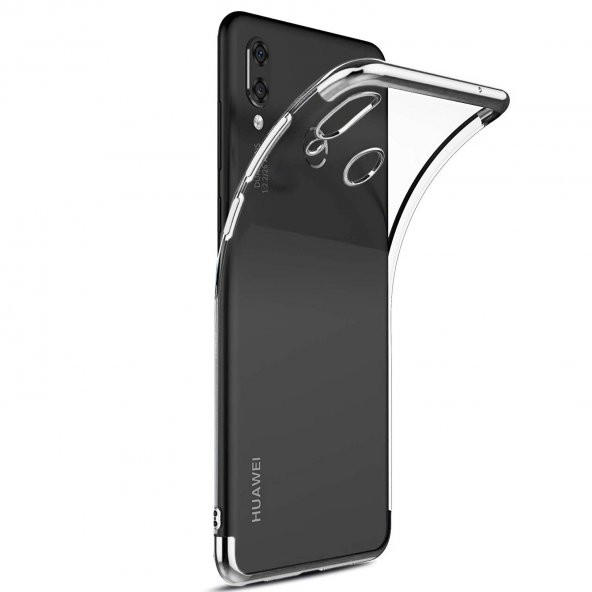 Huawei P20 Lite Parlak Lazer Silikon Kılıf Gümüş