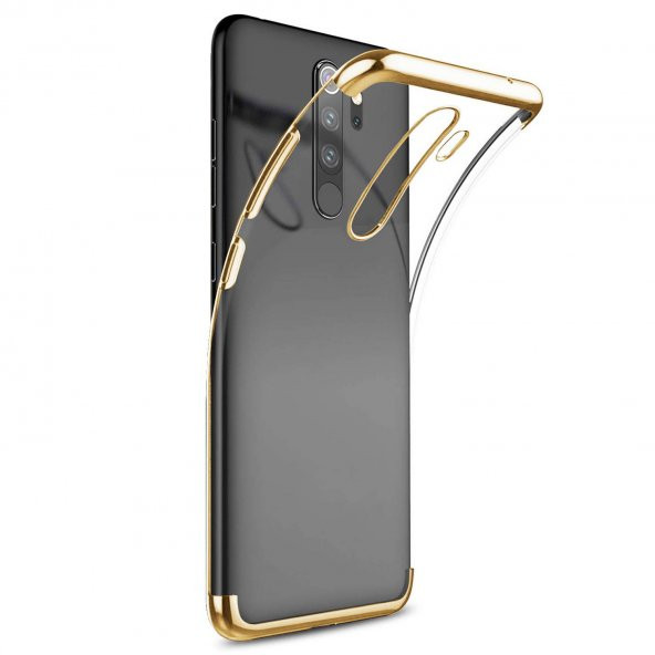 Xiaomi Redmi Note 8 Pro Parlak Lazer Silikon Kılıf Gold