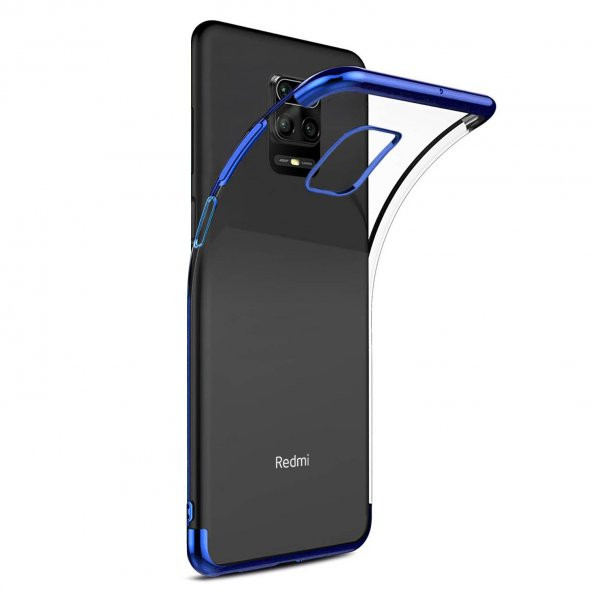 Xiaomi Redmi Note 9S Parlak Lazer Silikon Kılıf Mavi