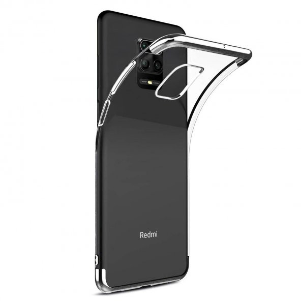 Xiaomi Redmi Note 9S Parlak Lazer Silikon Kılıf Gümüş