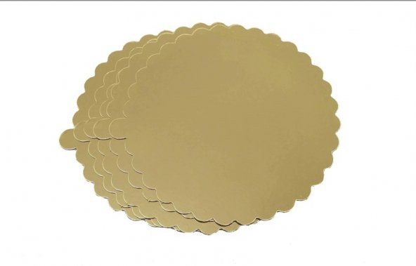 Pasta Altlığı 22 cm (5 Adet, Gold, Dilimli) - V