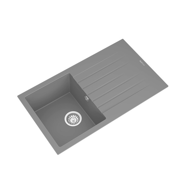 REAL P004 TROYA 86 GRANİT EVYE GRİ 86 x 50 Cm Tezgah Üstü - 2