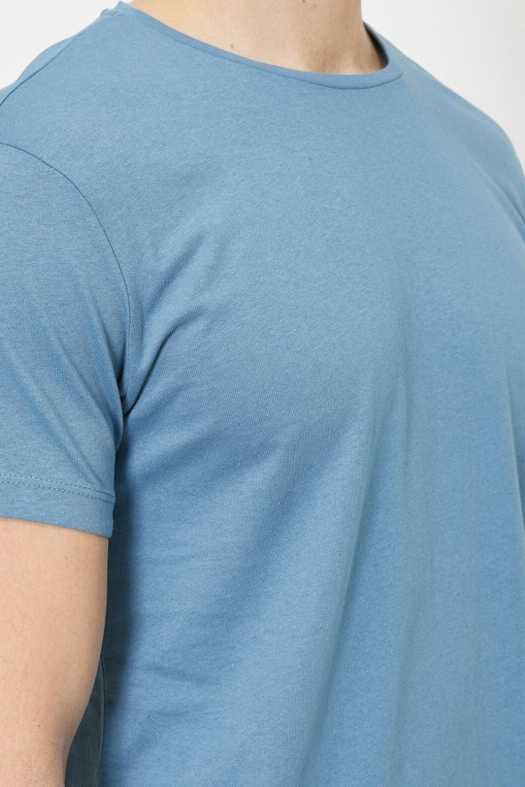 Erkek Yeşil Bisiklet Yaka T-Shirt 0YAM12136LK - 2