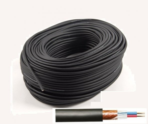 EK206A Siyah Profesyonel Stereo Kablo 100 Metre ürün görseli