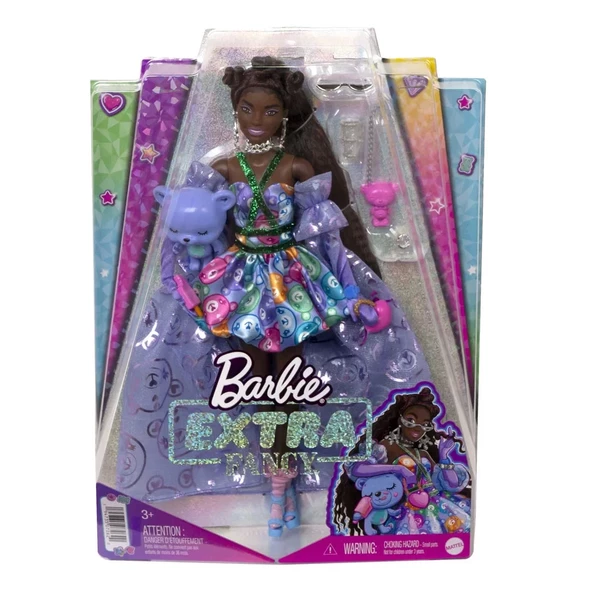 Barbie Extra Fancy Mor Kostümlü Bebek HHN1