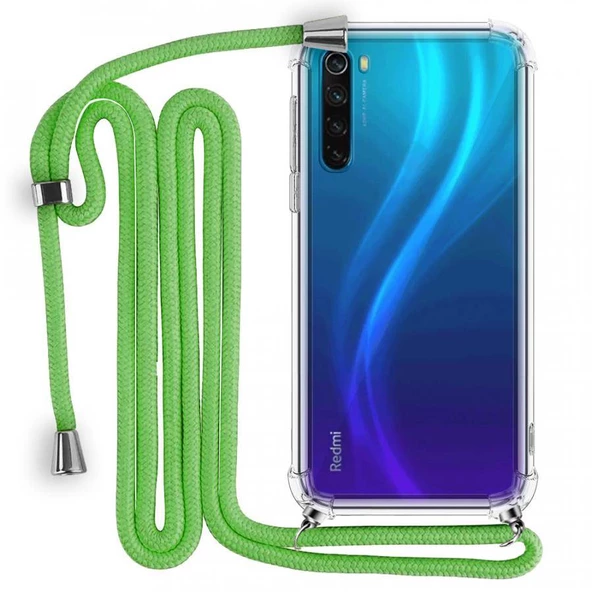 Xiaomi Redmi Note 8 Boyun Askılı Şeffaf Tank Kılıf