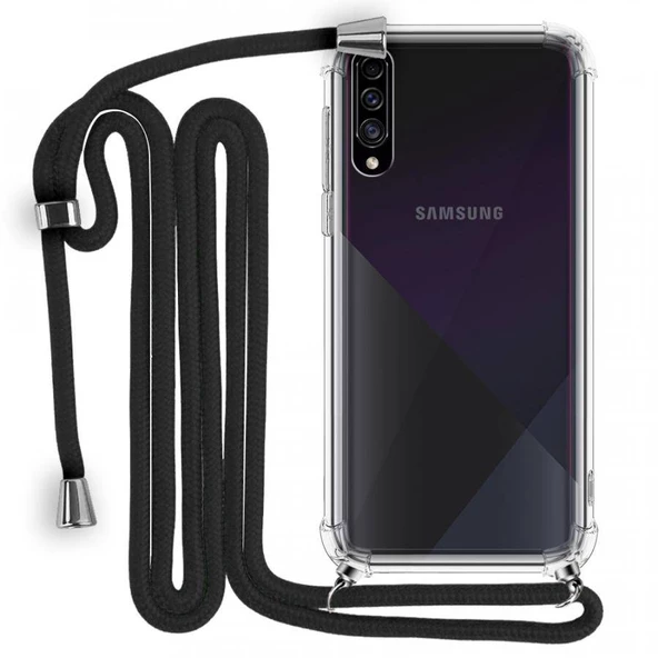 Samsung Galaxy A30S Boyun Askılı Şeffaf Tank Kılıf