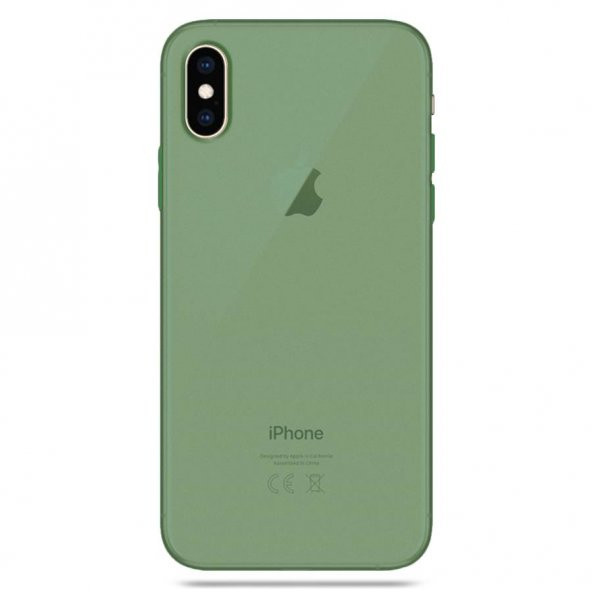 Apple iPhone XS Max Transparent Slim Case Yeşil