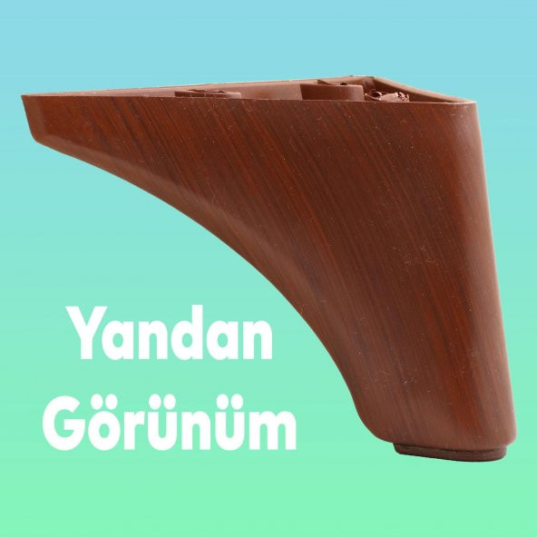 Lüks Mobilya Kanepe Sehpa TV Ünitesi Koltuk Ayağı 10 cm Kahverengi Ahşap Desenli Baza Ayak - Resim 2