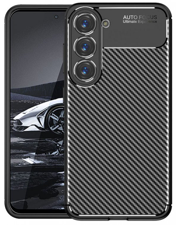 Samsung Galaxy S23 Kılıf Sert Korumalı Zırh Karbon Fiber Kapak