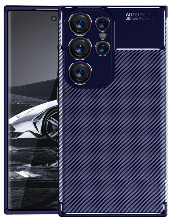 Samsung Galaxy S23 Ultra Kılıf Sert Korumalı Zırh Karbon Fiber Kapak - 2