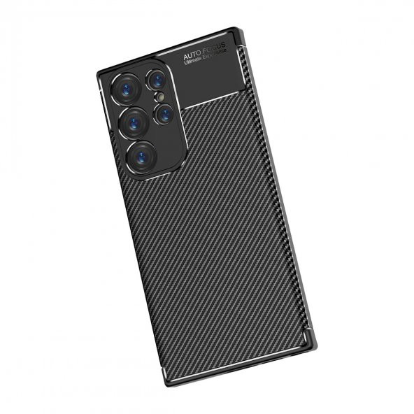 Samsung Galaxy S23 Ultra Kılıf Sert Korumalı Zırh Karbon Fiber Kapak - 5