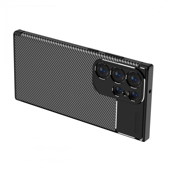 Samsung Galaxy S23 Ultra Kılıf Sert Korumalı Zırh Karbon Fiber Kapak - 6