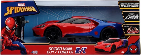 1:16 Jada Marvel Örümcek Adam Spider-Man RC 2017 Ford GT Uzaktan Kumandalı Araba