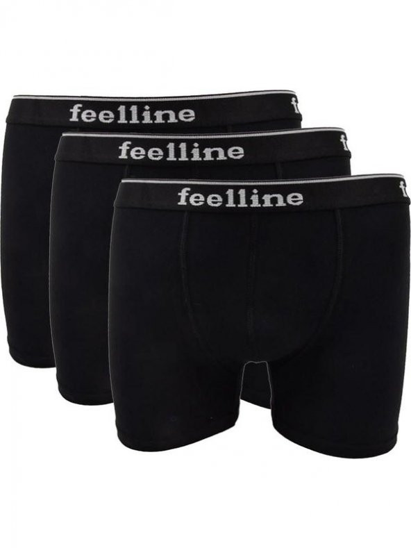 FEELLİNE PAMUK LİKRA SLİM FİT GRİ 3LÜ BOXER SET - 2