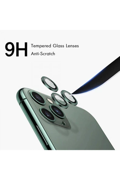 Apple iPhone 12 Mini 5.4'' Metal Çerçeveli Kamera Koruma Lensi Gümüş - 3