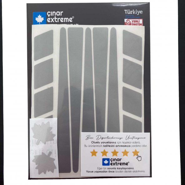 Şerit Tasarımlı Yaldızlı Gümüş Motosiklet Kask Sticker Çınar Extreme - 3