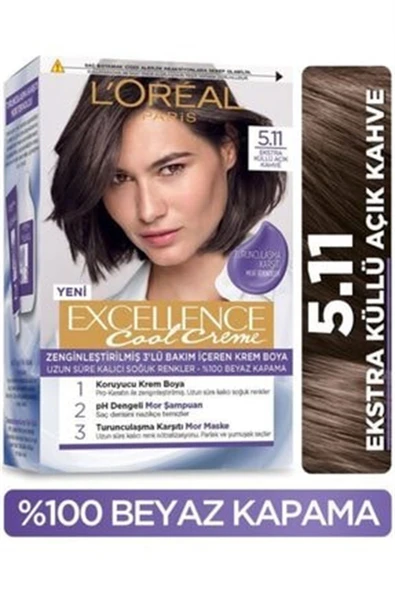 LOR.EXC.COOL SAÇ BOYASI 5/11 KÜLLÜ AÇIK KAHVE