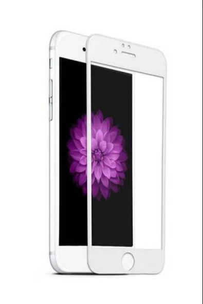 Apple iPhone 7 6D Tam Kaplayan Full Cam Ekran Koruyucu Beyaz