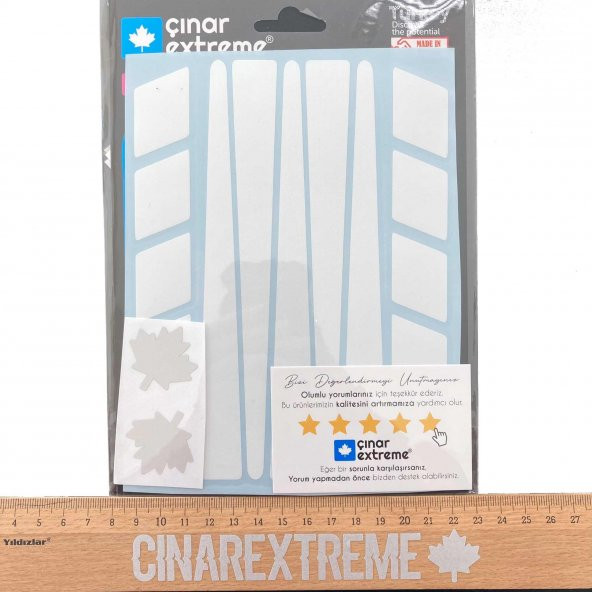 Şerit Tasarımlı Süt Beyaz Motosiklet Kask Sticker Çınar Extreme - 2