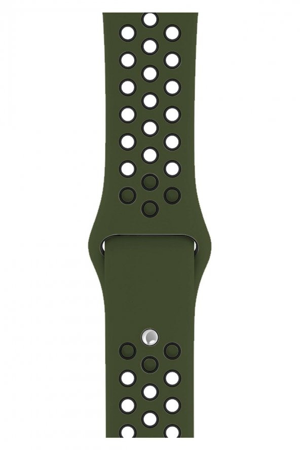 Apple Watch Series 5 42 MM Fileli Kordon Haki-Siyah