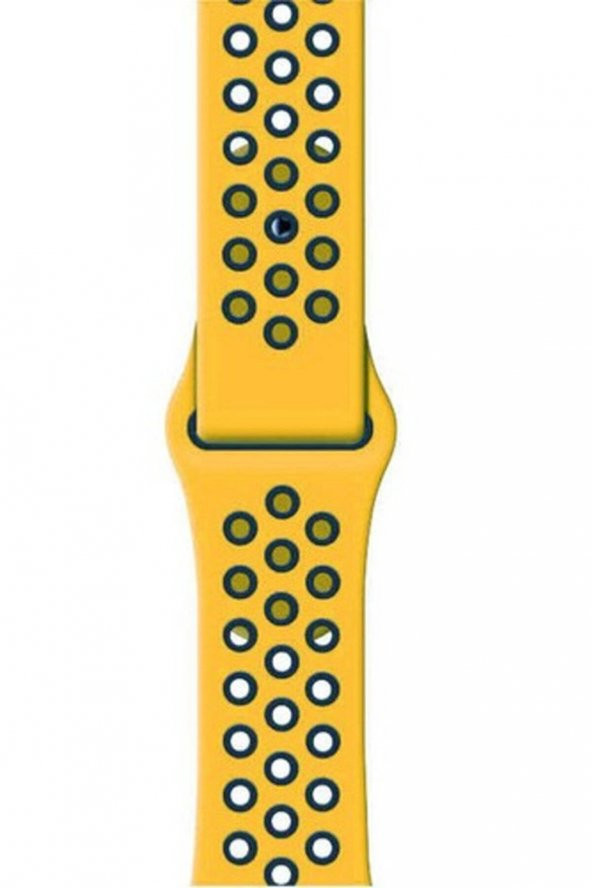 Apple Watch Series 7 45 MM Fileli Kordon Sarı-Siyah