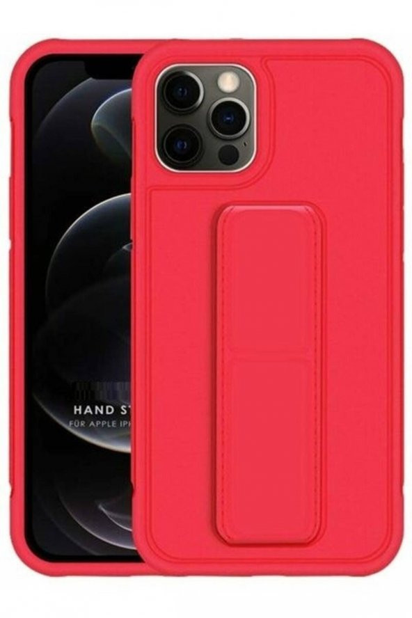 Apple iPhone 12 El Askı Magnet Kılıf Kırmızı