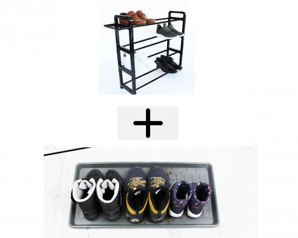 2 li Pratik Ayakkabılık Seti (1 Er Adet Ayakkabılık, Ayakkabı Tepsisi)