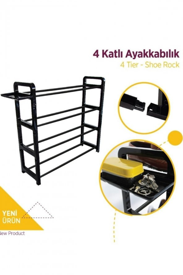 2 li Pratik Ayakkabılık Seti (1 Er Adet Ayakkabılık, Ayakkabı Tepsisi) - 3