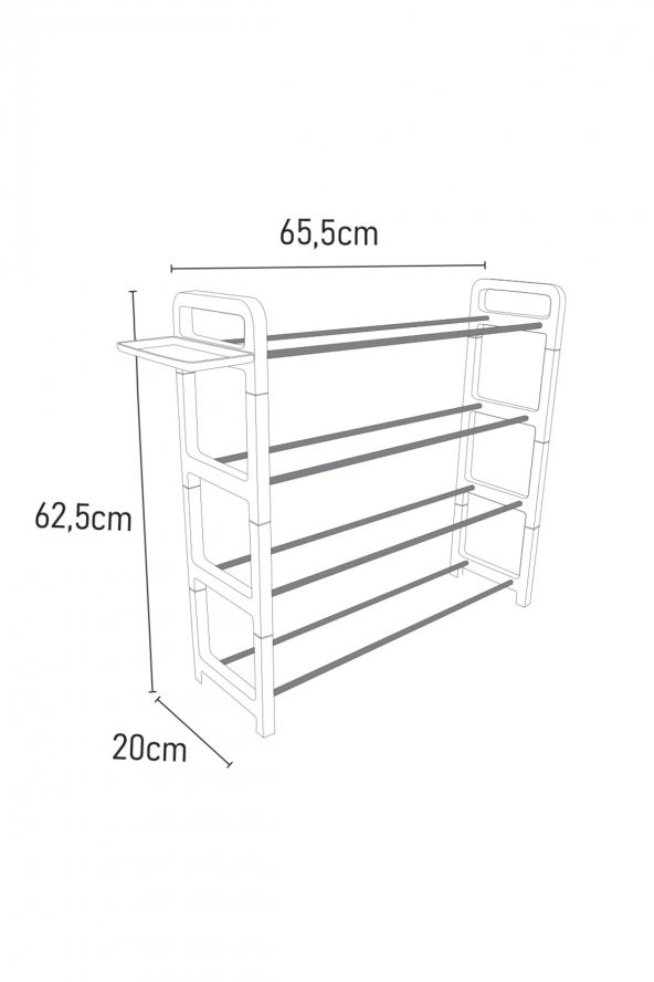 2 li Pratik Ayakkabılık Seti (1 Er Adet Ayakkabılık, Ayakkabı Tepsisi) - 4