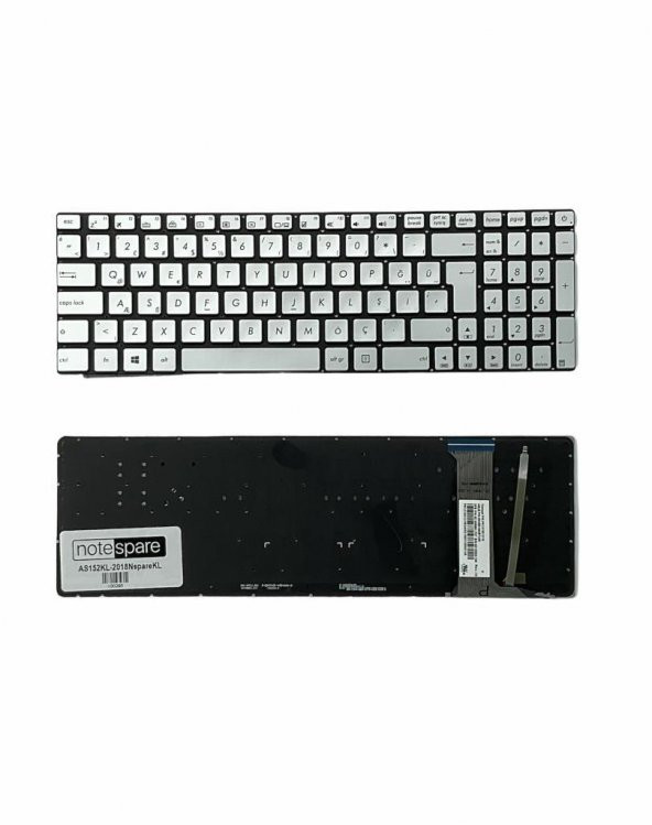 Asus Rog GL552VL-DM023T Uyumlu Laptop Işıklı Klavye Gümüş TR