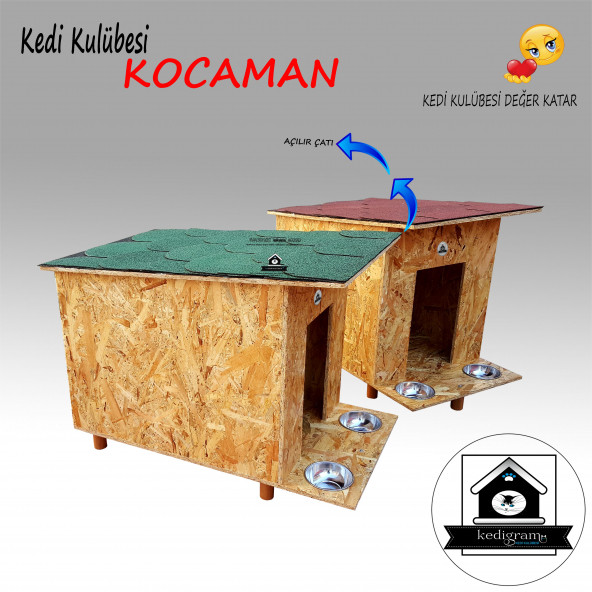 Kedi Kulübesi Kocamanred - Kedi Evi - Shıngle Çatı Kaplamalı - 8