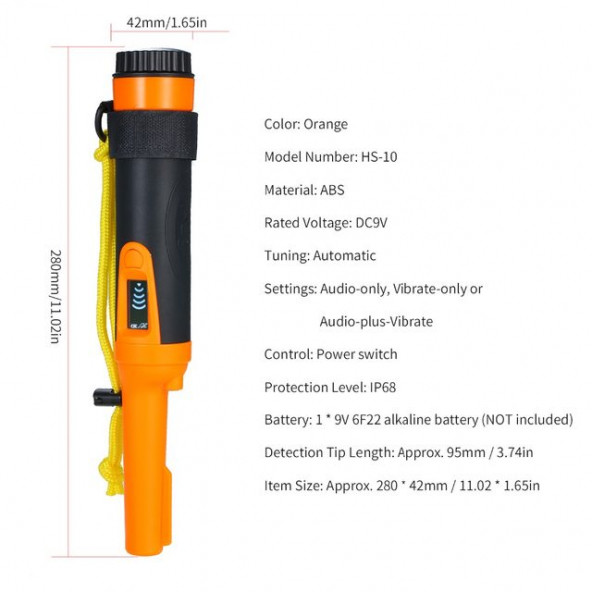 Metal Altın Dedektörü HS-10 10 Metre su geçirmez ekranlı pointer - 7