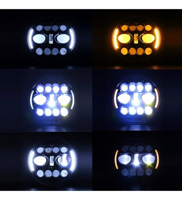Off Road 18 cm Yuvarlak Led Far 15 Led 4x4 Motosiklet Uzun Kısa Işıklı - 2
