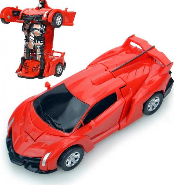 Lamborghini Robota Dönüşen Araba 14 cm Kırmızı