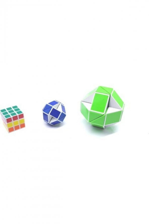 Şekilden Şekile Giren Sihirli Yılan Zeka Küpü Snake Magic Cube Rubik 3 Lü Set - 4