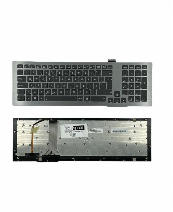 Asus ROG G75VW-DS73-3D Uyumlu Laptop Kasalı Işıklı Klavye Siyah TR