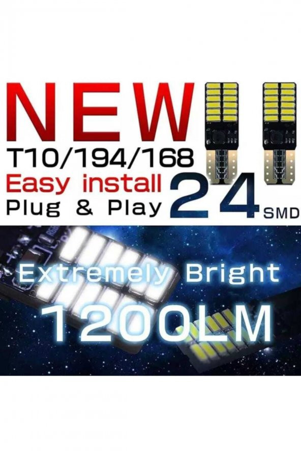 Mavi Renk 2 Adet 12v Uyumlu T10 Dipsiz Led CANBUSLÜ - 6