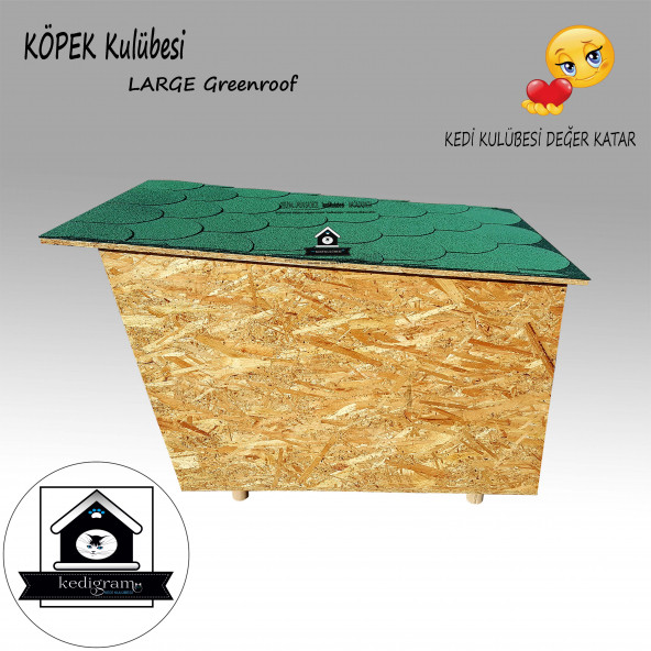 Köpek Kulübesi Greenroof L - Kedi Köpek Kulübesi Ahşap Kulübe - 6