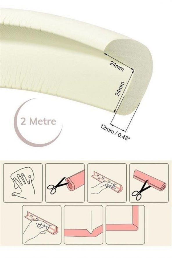 BUFFER® Kauçuk Bebek Çocuk Masa Sehpa Ünite Kenar Köşe Darbe Koruyucu Güvenlik Kiti - 3