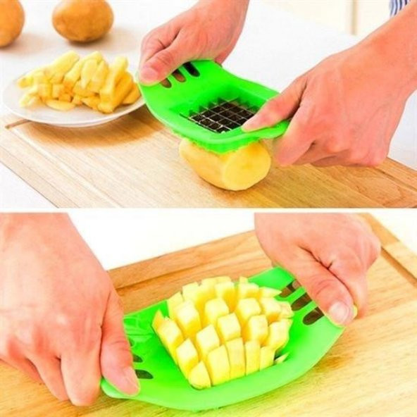 BUFFER® Kare Dizayn Pratik Kolay Patates Dilimeme Aleti Aparatı Bıçağı