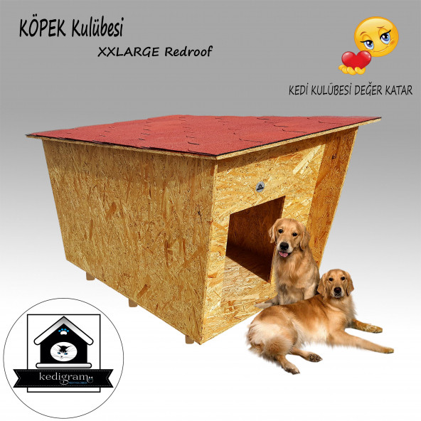 Köpek Kulübesi Redroof Xxl Dev - Shıngle Kaplamalı Ahşap Kulübe