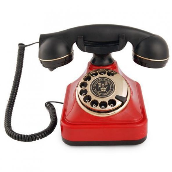 Klasik Çevirmeli Kırmızı Telefon