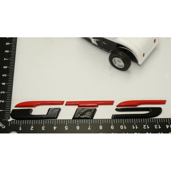 Volkswagen Scirocco GTS Bagaj Siyah Kırmızı Metal 3M 3D Bagaj Yazı Logo - 5