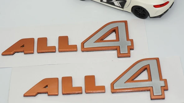 DK Tuning ALL4 Bronz Gri Kapı Yazı Logo 2 Li Set Mini Cooper İle Uyumlu - Resim 4